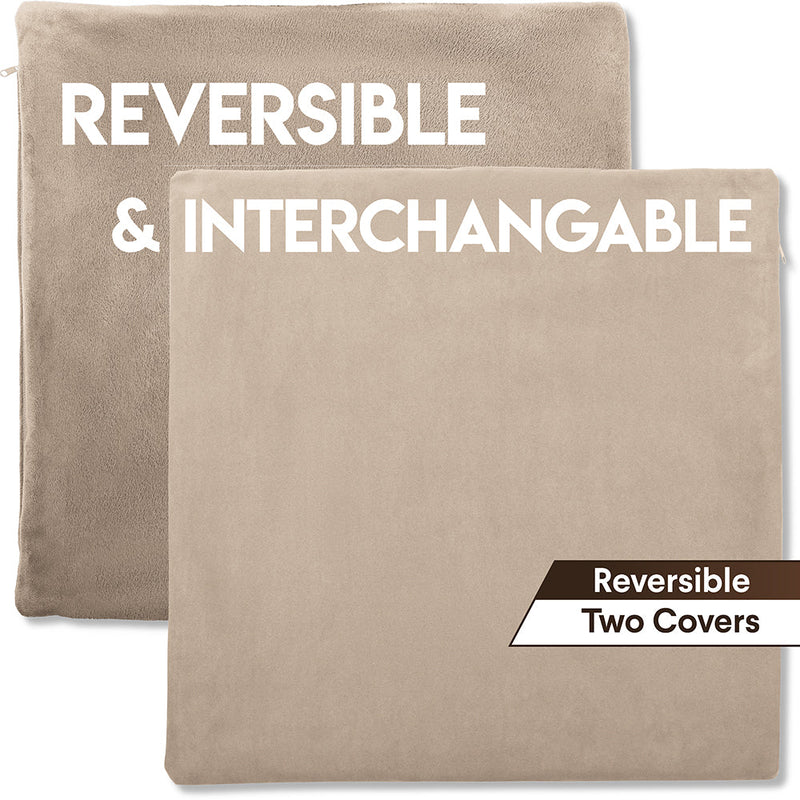 16x16 Throw Pillow - 2 PCS / 4 Sided Luxurious Premium Pillow with Reversible Cover Microsuede/Microplush Fabric. Forever Fluffy, Outstanding Beauty & Support. Soft & Beyond Comfortable