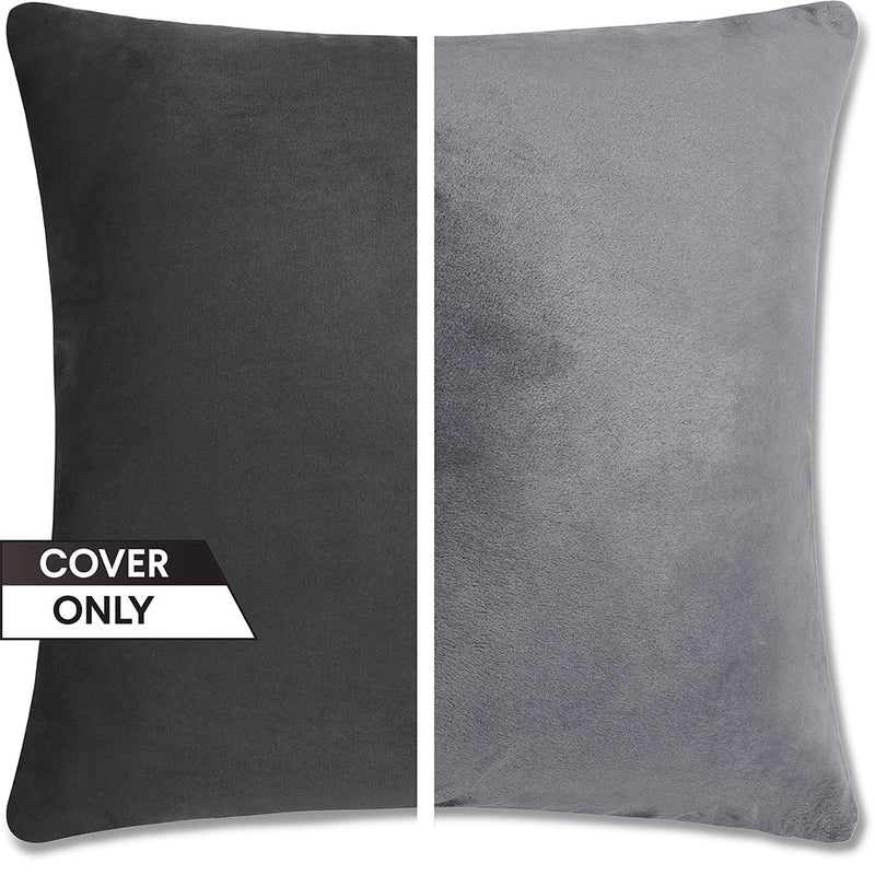 16x16 Throw Pillow - 2 PCS / 4 Sided Luxurious Premium Pillow with Reversible Cover Microsuede/Microplush Fabric. Forever Fluffy, Outstanding Beauty & Support. Soft & Beyond Comfortable