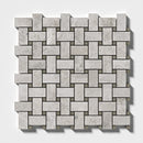 Silver Skyes Polished 12"x12" Basket Weave Marble Mosaic profile view