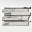 Verona Polished 11"x17" Slides Marble Mosaic wall view