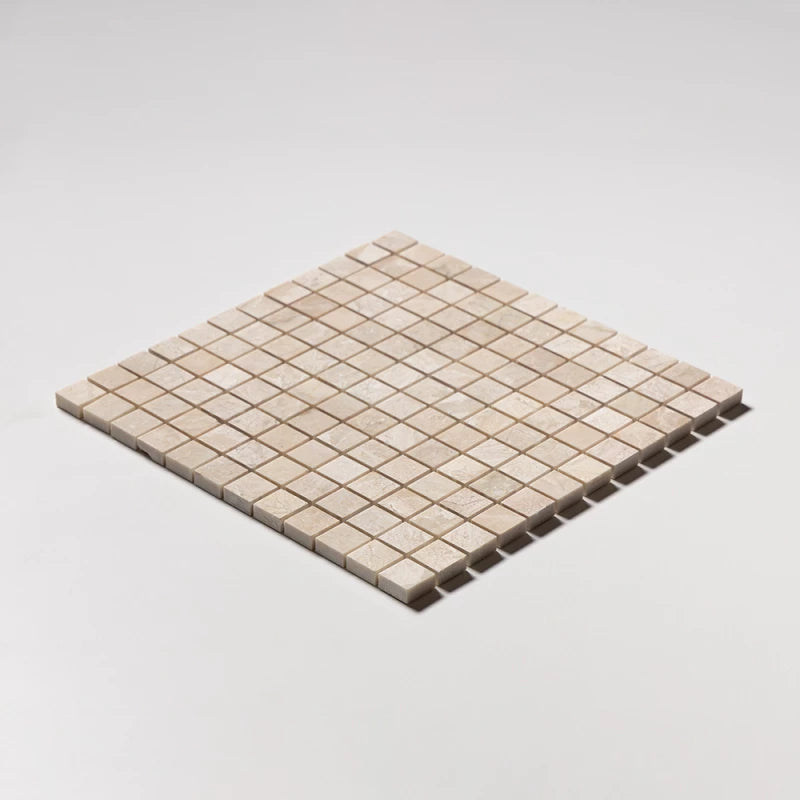 Royal Honed 12"x12" Marble 1"x1" Mosaic Tile angle view