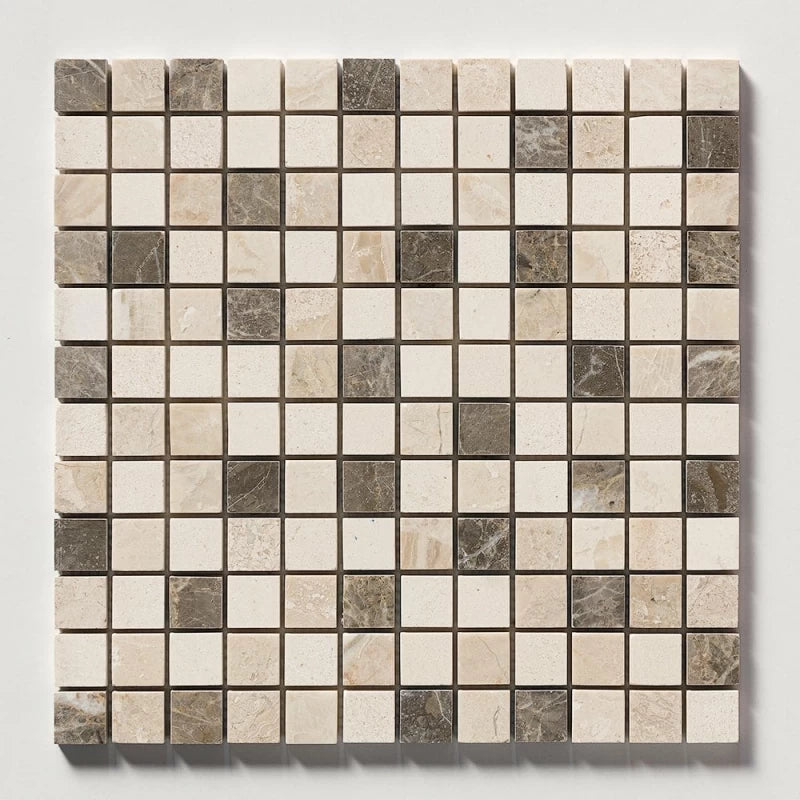 Florence 12"x12" Honed Marble 1"x1" Mosaic Tile wall view
