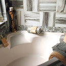 Citylight Polished 4"x12" Subway Marble Tile bathroom view