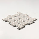 Silver light 12"x12" Honed Lattice Marble Mosaic Product shoot mosaic view 1