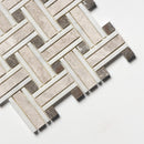 Silver light 12"x12" Honed Lattice Marble Mosaic Product shoot mosaic view 2