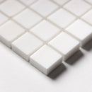 Ice white 12"x12" Polished 1x1 Marble Mosaic Product shoot mosaic  edge view