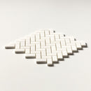Ice white 11"x11" Polished Herringbone 1x2 Marble Mosaic Product shoot mosaic view  1