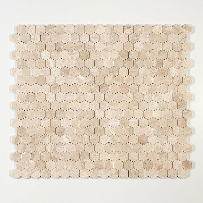 Royal Honed 10 3/8"x12" Hexagon Marble Mosaic Tile