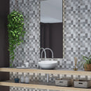 Citylight & Bosphorus 12"x12" Textured 2x2 Marble Mosaic bath sink view