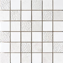 Ice white 12"x12" champagne & diana Royal Textured 2x2 Marble Mosaic Product shoot mosaic view