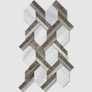 Citylight Silver Drop 9 11/16"x16 7/16" Multi Finish Braided Hexagon Marble Mosaic angle view