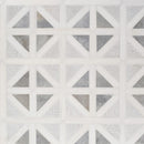 Ice white 14 3/4"x14 3/4" Avenza Multi Finish Classic Lattice Marble Mosaic Product shoot mosaic view