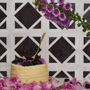 Ice white 13 9/16"x13 9/16" Black Multi Finish Kent Marble Mosaic Product shoot mosaic view 1