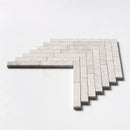 Silver light 12 7/8"x8 9/16"Honed Large Herringbone Marble Mosaic Product shoot mosaic view 1