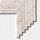 Silver light 12 7/8"x8 9/16"Honed Large Herringbone Marble Mosaic Product shoot mosaic view 2