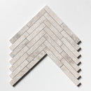 Silver light 12 7/8"x8 9/16"Honed Large Herringbone Marble Mosaic Product shoot mosaic view 3