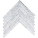 Citylight Full Grain 12 7/8"x8 9/16" Large Herringbone Marble Mosaic Product shoot mosaic view