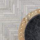 Citylight Full Grain 12 7/8"x8 9/16" Large Herringbone Marble Mosaic Product shoot profile view