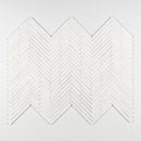 Ice white 12 7/8"x8 9/16" Polished Large Herringbone Marble Mosaic Product shoot mosaic view