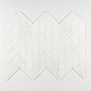 Ice white 12 7/8"x8 9/16" Honed Large Herringbone Marble Mosaic Product shoot mosaic view 1