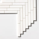Ice white 12 7/8"x8 9/16" Honed Large Herringbone Marble Mosaic Product shoot mosaic view 4