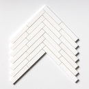 Ice white 12 7/8"x8 9/16" Honed Large Herringbone Marble Mosaic Product shoot mosaic view