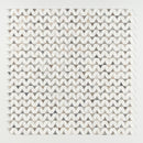 Skyline,Ice white 12 3/8"x12 3/8" Honed Monte Marble Mosaic Product shoot mosaic view