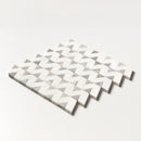 Skyline,Ice white 12 3/8"x12 3/8" Honed Monte Marble Mosaic Product shoot mosaic view 1