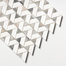 Skyline,Ice white 12 3/8"x12 3/8" Honed Monte Marble Mosaic Product shoot mosaic view 2