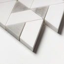 Skyline,Ice white 12 3/8"x12 3/8" Honed Monte Marble Mosaic Product shoot mosaic edge view 