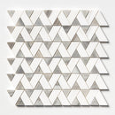 Skyline,Ice white 12 3/8"x12 3/8" Honed Monte Marble Mosaic Product shoot mosaic view