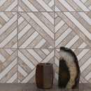 Silver light 14 5/16"x14 5/16" Snow White Honed Ponte Marble Mosaic Product shoot mosaic view