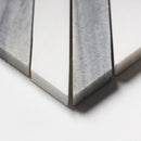 Skyline, Ice white 14 5/16"x14 5/16" Honed Ponte Marble Mosaic Product shoot mosaic edge view