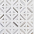 Skyline, Ice white 14 13/16"x14 13/16" Honed Ponte Basket Marble Mosaic Product shoot mosaic view