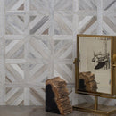 Skyline Multi Finish 14 13/16"x14 13/16" Ponte Basket Marble Mosaic wall view