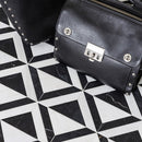 Black, Ice white 11 15/16"x11 15/16" Honed York Marble Mosaic Product shoot mosaic view 1