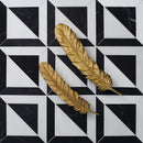 Black, Ice white 11 15/16"x11 15/16" Honed York Marble Mosaic Product shoot mosaic view 2