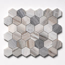 Citylight Polished 10 3/8"x12" Hexagon Marble Mosaic angle view