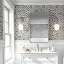 Citylight 12 1/8"x13 3/8" Polished Herringbone 5/8x2 Marble Mosaic bath view