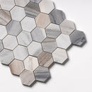 Citylight Honed 10 3/8"x12" Hexagon 2 Marble Mosaic Product shoot mosaic view 3