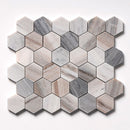Citylight Honed 10 3/8"x12" Hexagon 2 Marble Mosaic Product shoot mosaic view