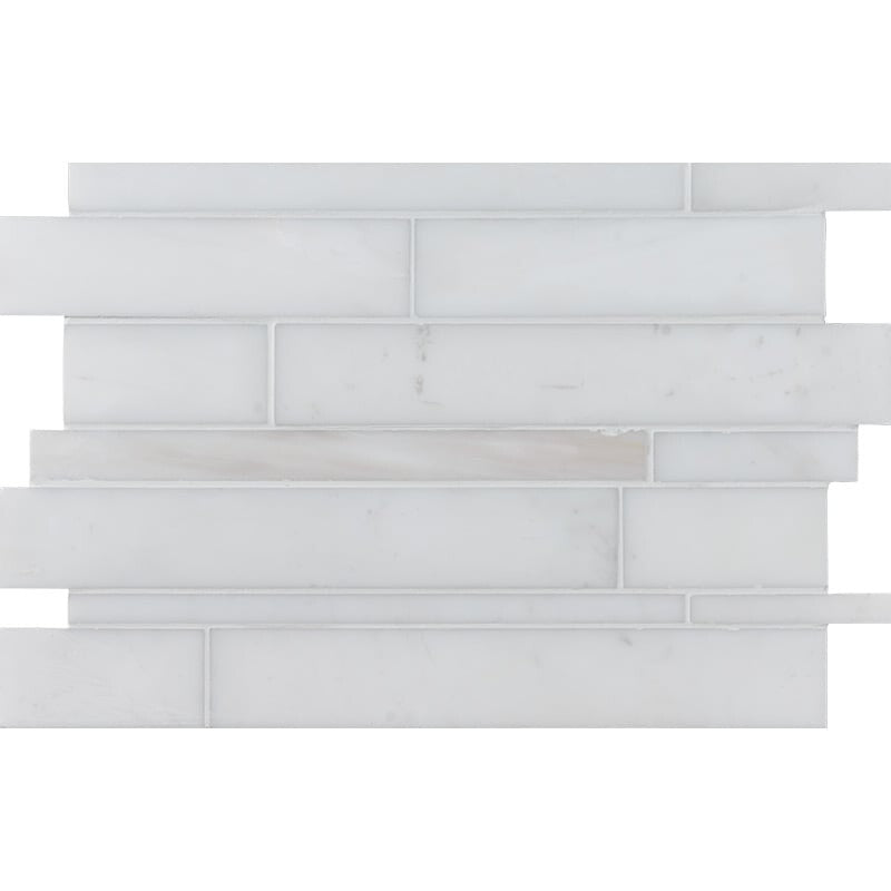 Ice white 11"x17" Polished Hexagon Marble Mosaic Product shoot mosaic view