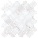 Ice white 12"x12" Polished Arabesque Marble Mosaic Product shoot mosaic view