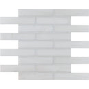 Ice white 12"x12" Honed Staggered Joint Marble Mosaic Product shoot mosaic view