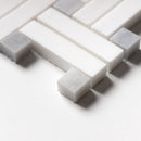 Ice white 12"x12" Honed Diagonal Basket Weave Marble Mosaic Prouct shoot mosaic view 3