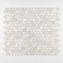 Clear Ice Polished 10 3/8"x12" Hexagon Marble Mosaic wall view