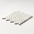 Clear Ice Polished 11"x11" Herringbone 1"x2" Marble Mosaic angle view