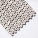 Penny Round Shadow 11 1/4"x11 3/4" Honed Penny Round Marble Mosaic Product shoot mosaic view 2