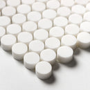 Penny Round Honed 11 1/4"x11 3/4" Marble Mosaic closeup view