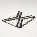 Penny Round 11 27/64"x10 15/64" Honed Diamond 1 Marble Mosaic angle view